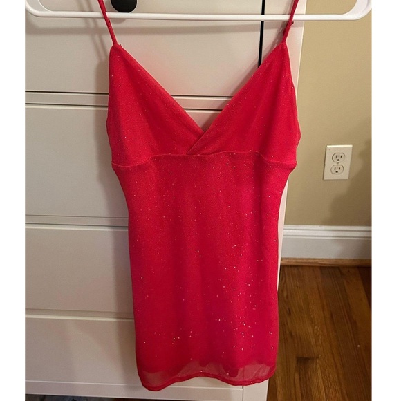 superdown Dresses & Skirts - Superdown Pink Glitter Mini Dress XS